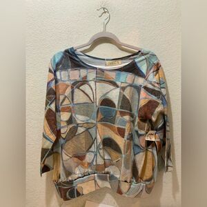 Atelier 5 art to wear 3/4 sleeve by a community of artists size L